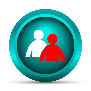 Danışmanlık simgesi. Beyaz arka plan üzerinde Internet düğmesi