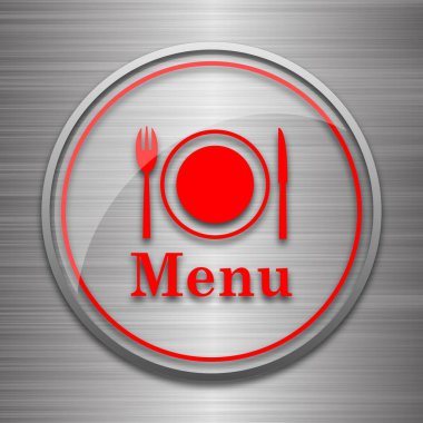 Menü simgesini. Metalik arka plan üzerinde Internet düğmesi