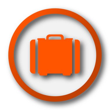 Bavul simgesi. Beyaz arka plan üzerinde Internet düğmesi