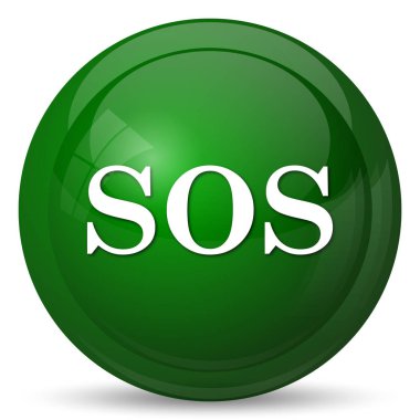 Sos simgesi. Beyaz arka plan üzerinde Internet düğmesi