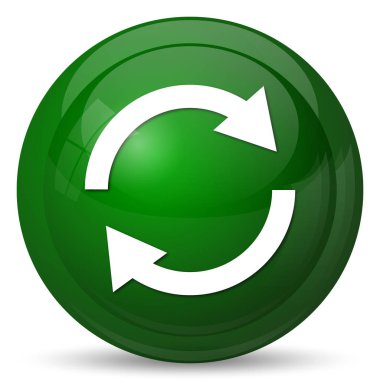 Yeniden iki ok simgesi. Beyaz arka plan üzerinde Internet düğmesi