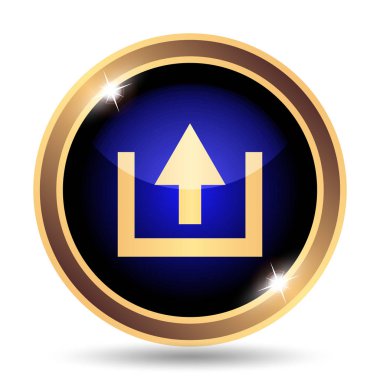 Simge yüklemek. Beyaz arka plan üzerinde Internet düğmesi