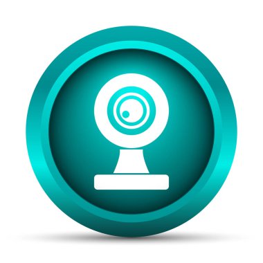 Webcam kutsal kişilerin resmi. Beyaz arka plan üzerinde Internet düğmesi