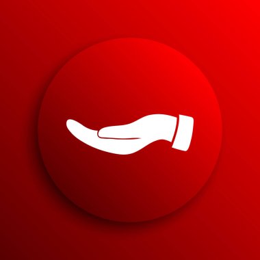 El simgesi. Beyaz arka plan üzerinde Internet düğmesi