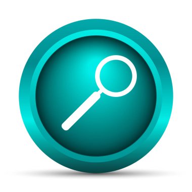 Arama simgesi. Beyaz arka plan üzerinde Internet düğmesi