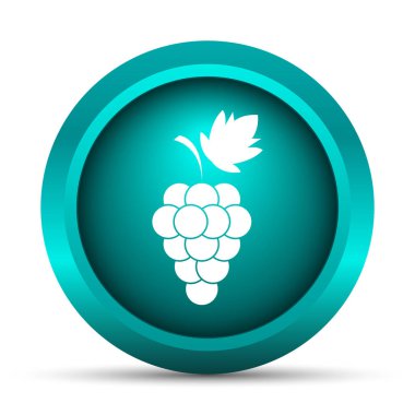 Üzüm simgesi. Beyaz arka plan üzerinde Internet düğmesi