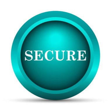 Güvenli simgesi. Beyaz arka plan üzerinde Internet düğmesi