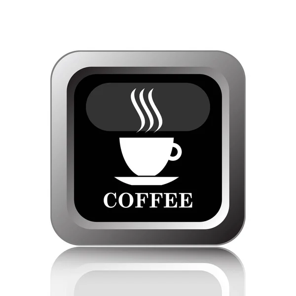 Coffee Cup Icon Internet Button White Background — Stock Photo, Image