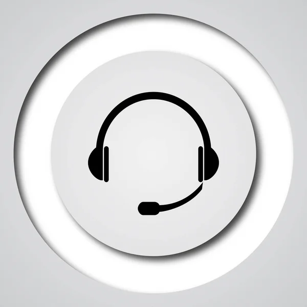 Ακουστικά Εικονίδιο Κουμπί Internet Άσπρο Φόντο — Φωτογραφία Αρχείου
