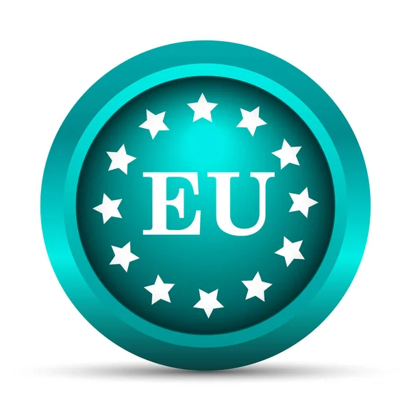 Ikona Evropské Unie Internet Tlačítko Bílém Pozadí — Stock fotografie