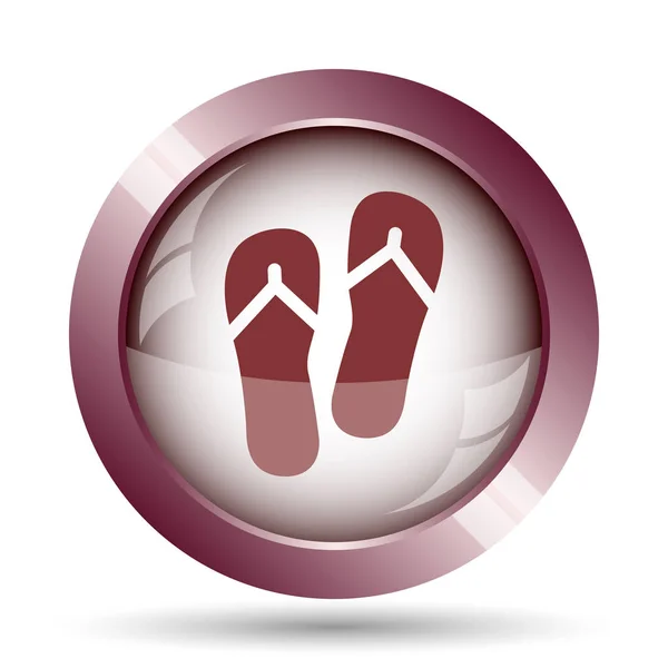 Slippers Pictogram Internet Knop Witte Achtergrond — Stockfoto