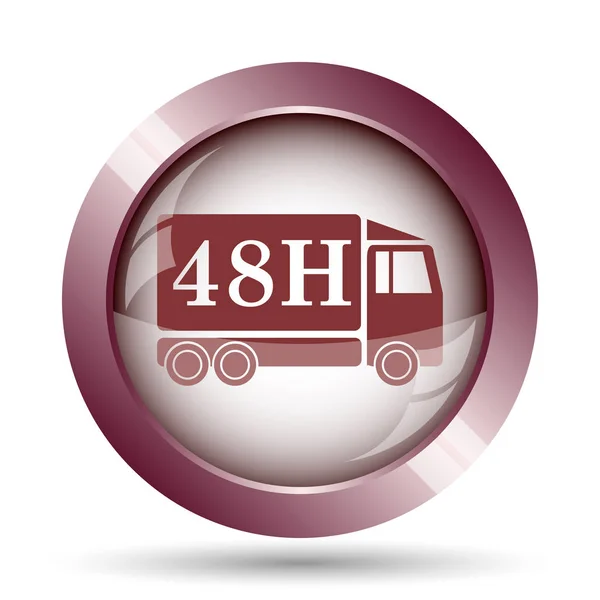 48H Lieferwagen Ikone Internet Taste Auf Weißem Hintergrund — Stockfoto