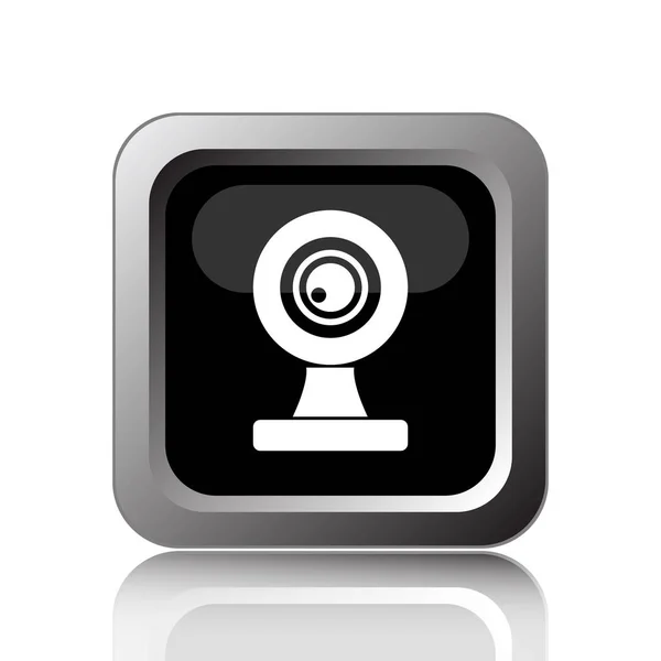 Webcam Pictogram Internet Knop Witte Achtergrond — Stockfoto