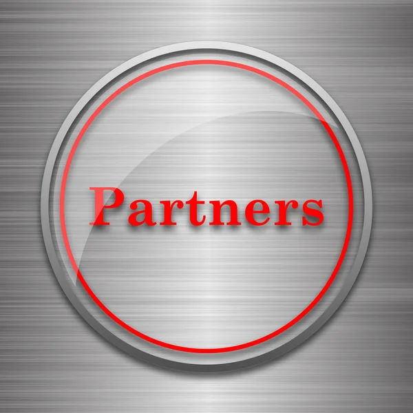 Ikona Partnerów Przycisk Internet Podłoże Metaliczne — Zdjęcie stockowe