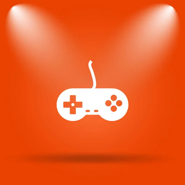 Gamepad Pictogram Internet Knop Oranje Achtergrond — Stockfoto