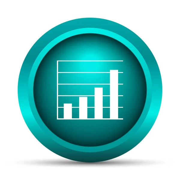 グラフのバーのアイコン 白い背景の上のインター ネット ボタン — ストック写真