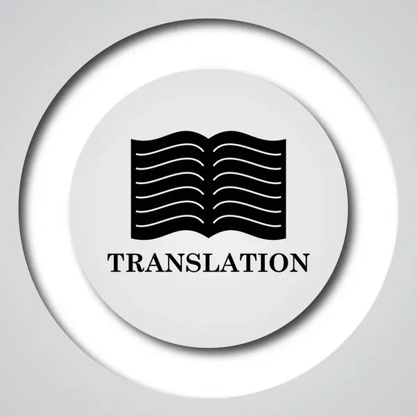 Icône Livre Traduction Bouton Internet Sur Fond Blanc — Photo