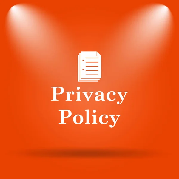 Icona Della Privacy Policy Pulsante Internet Sfondo Arancione — Foto Stock