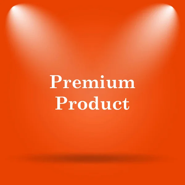Icono Producto Premium Botón Internet Sobre Fondo Naranja —  Fotos de Stock