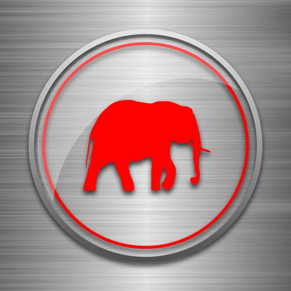 Elephant Icon Internet Button Metallic Background — Stock Photo, Image