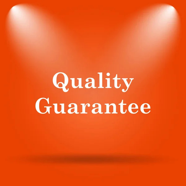 Ikona Gwarancji Jakości Przycisk Internet Pomarańczowym Tle — Zdjęcie stockowe