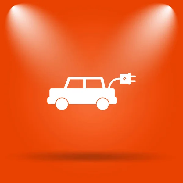 Electric Car Icon Internet Button Orange Background — Stock Photo, Image