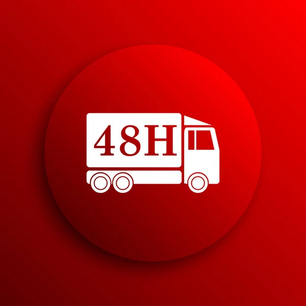 48H Icono Del Camión Reparto Botón Internet Sobre Fondo Blanco —  Fotos de Stock