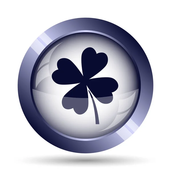 クローバー アイコン 白い背景の上のインター ネット ボタン — ストック写真