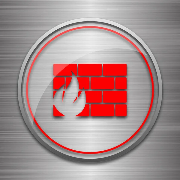 Firewall Icon Internet Button Metallic Background — Stock Photo, Image