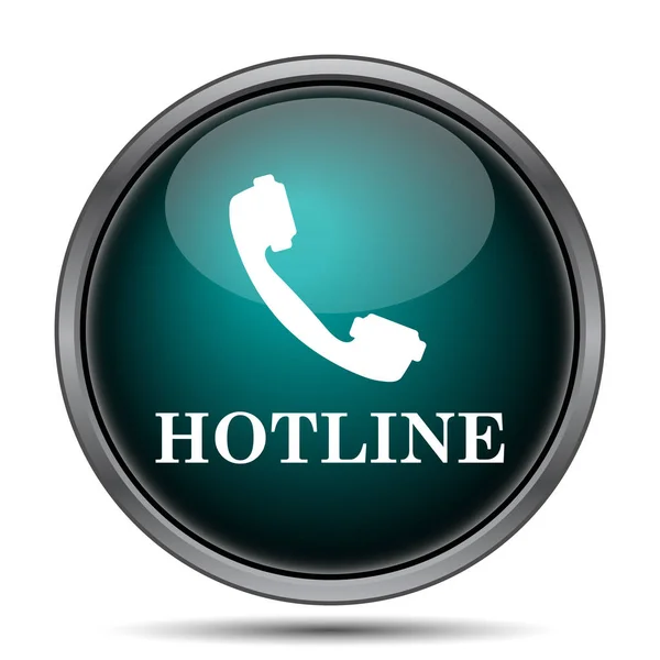 Hotline Pictogram Internet Knop Witte Achtergrond — Stockfoto