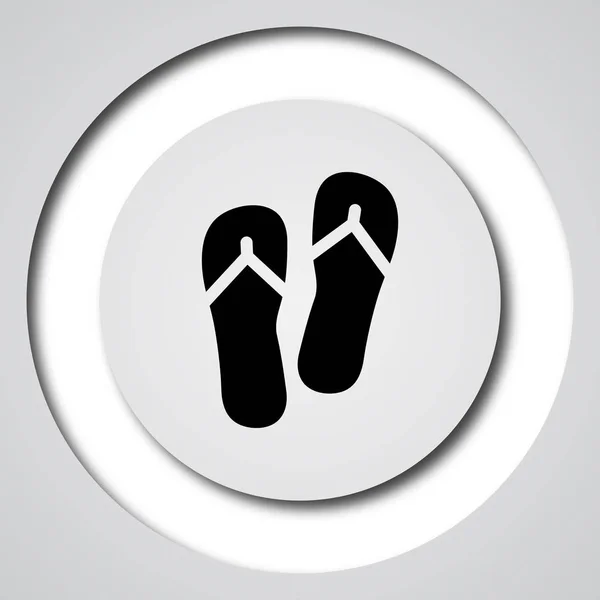 Slippers Pictogram Internet Knop Witte Achtergrond — Stockfoto