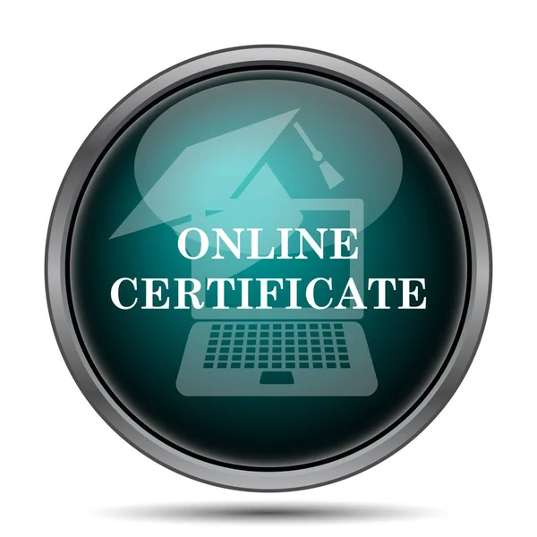 Online Certificaat Pictogram Internet Knop Witte Achtergrond — Stockfoto