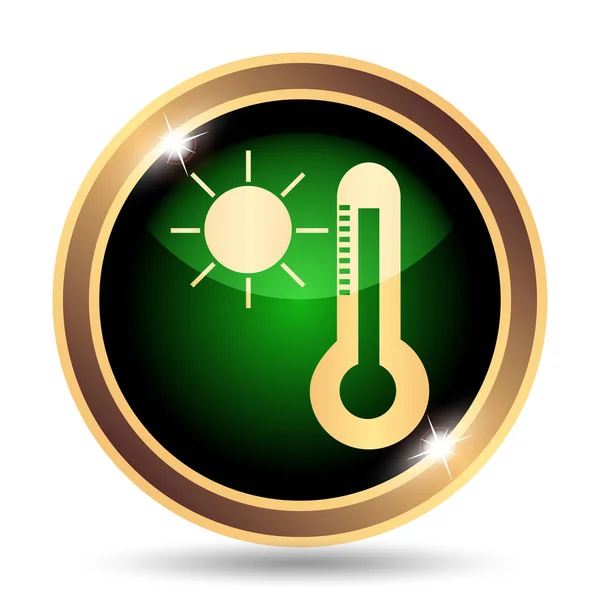 Sun Thermometer Icon Internet Button White Background — Stock Photo, Image