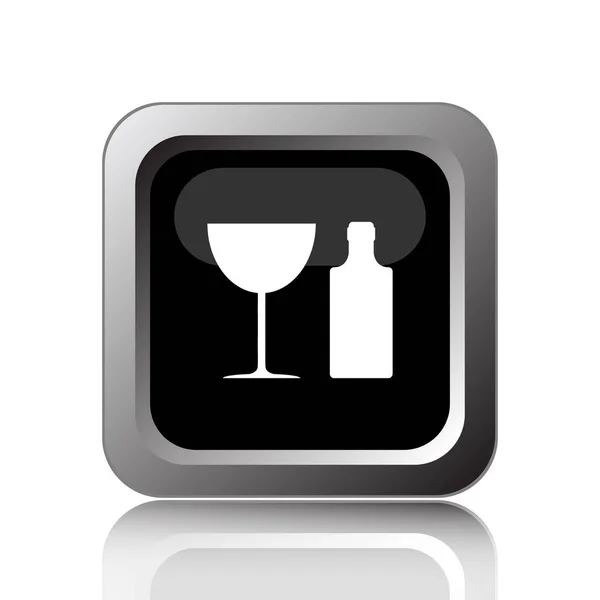 Bottle and glass icon — Stock Photo, Image