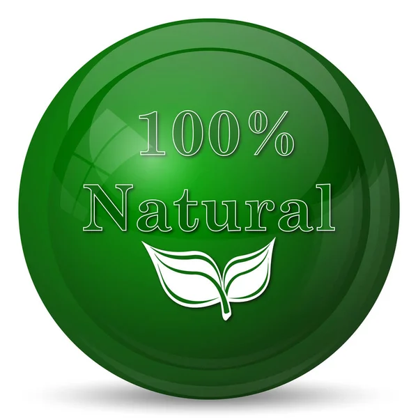 Icono 100 Natural Botón Internet Sobre Fondo Blanco —  Fotos de Stock