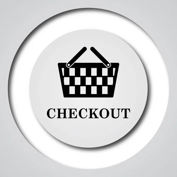 Checkout Icon Internet Button White Background — Stock Photo, Image