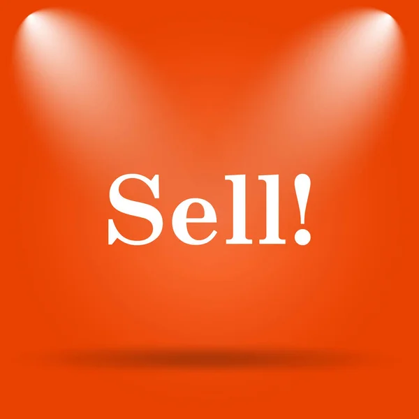Vendere Icona Pulsante Internet Sfondo Arancione — Foto Stock