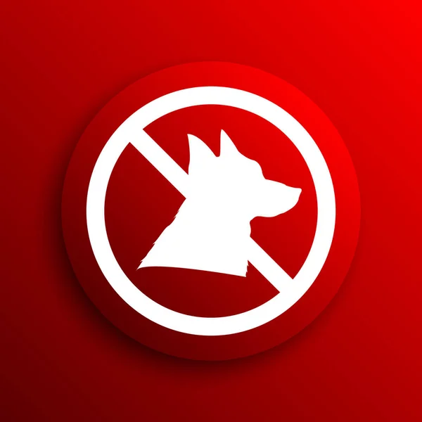Verboden Honden Pictogram Internet Knop Witte Achtergrond — Stockfoto