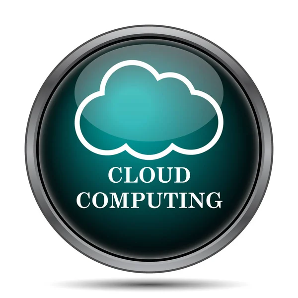 Icono Computación Nube Botón Internet Sobre Fondo Blanco — Foto de Stock