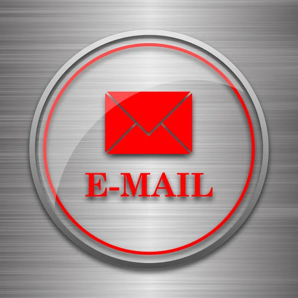 Mail Ikont Internet Gomb Metál Háttér — Stock Fotó