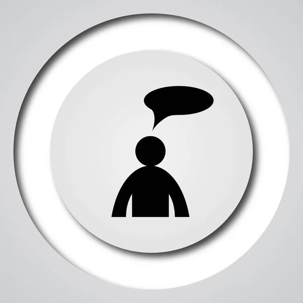 Comments icon - man with bubble — Stock Photo, Image