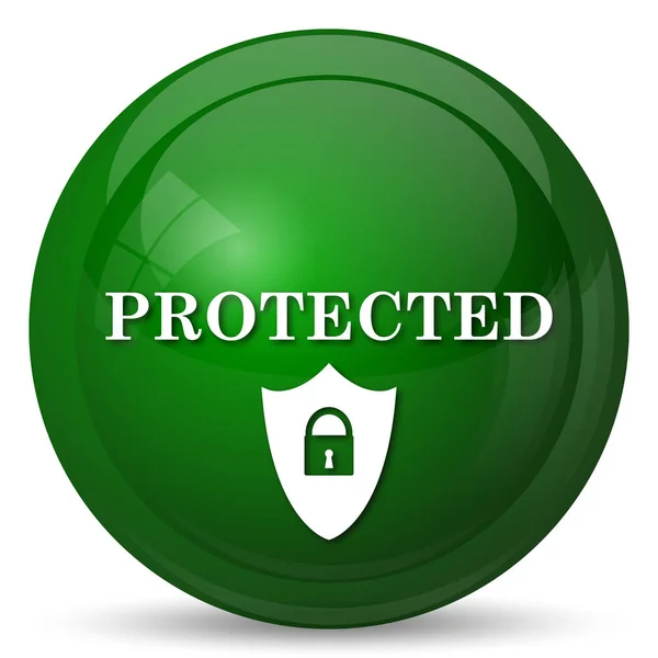 Icono Protegido Botón Internet Sobre Fondo Blanco — Foto de Stock