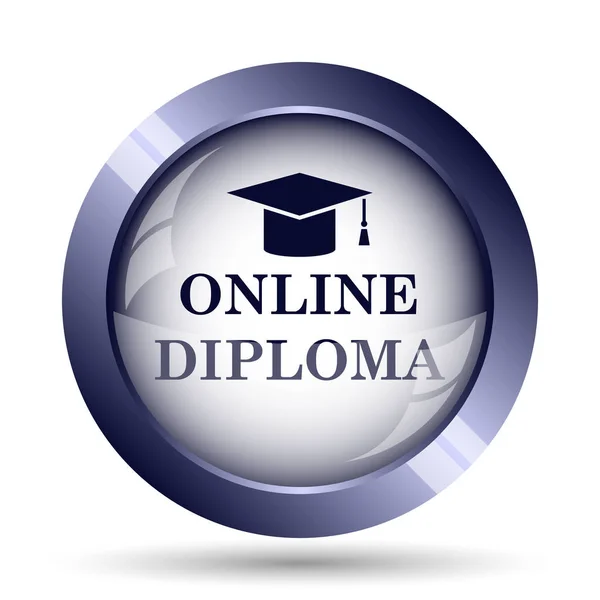 Ícone de diploma online — Fotografia de Stock