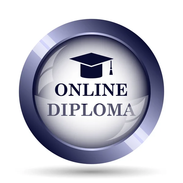 Icono de diploma en línea — Foto de Stock