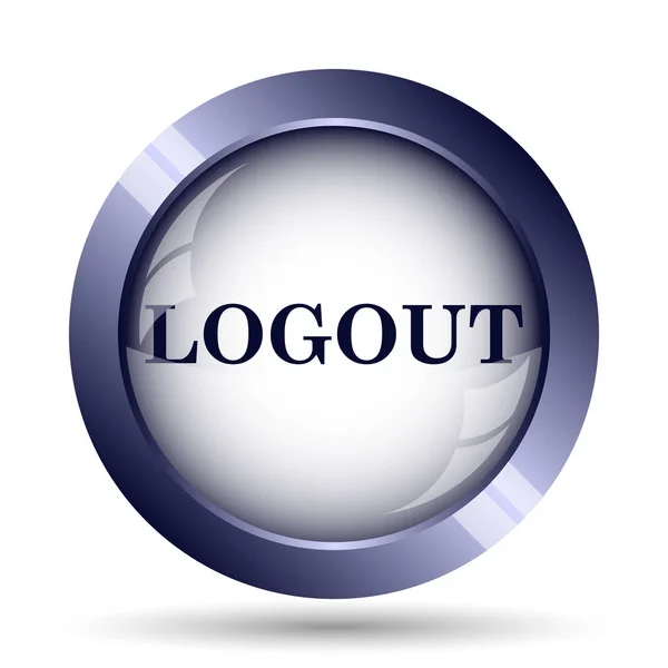 Logout Pictogram Internet Knop Witte Achtergrond — Stockfoto
