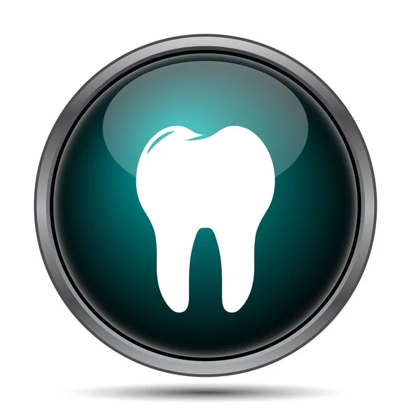Ikona Zęba Przycisk Internet Białym Tle — Zdjęcie stockowe