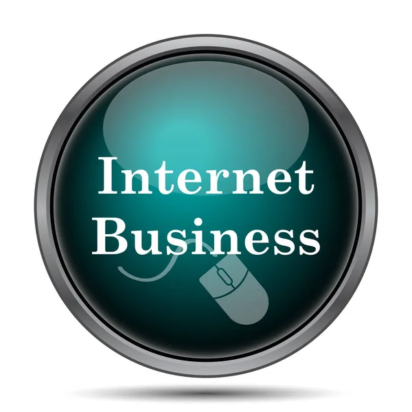 Ícone Negócios Internet Botão Internet Fundo Branco — Fotografia de Stock