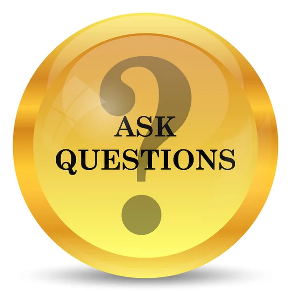 Ask Questions Icon Internet Button White Background — Stock Photo, Image