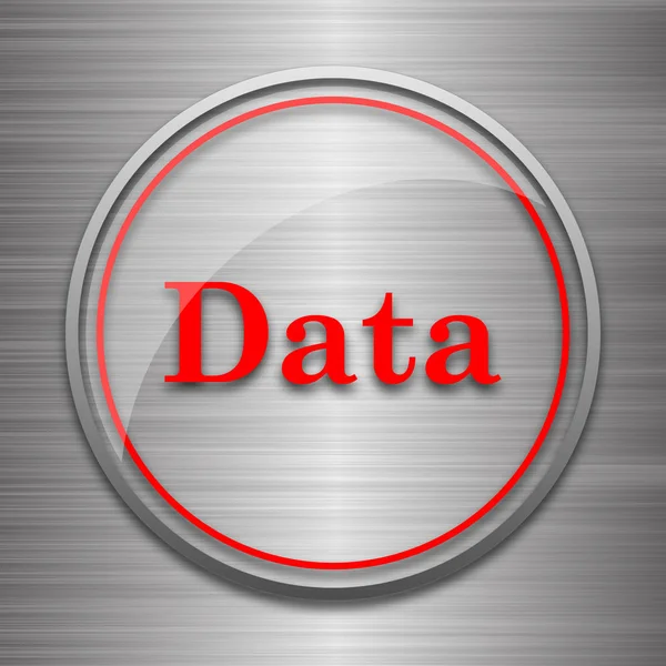 Data Icon Internet Button Metallic Background — Stock Photo, Image