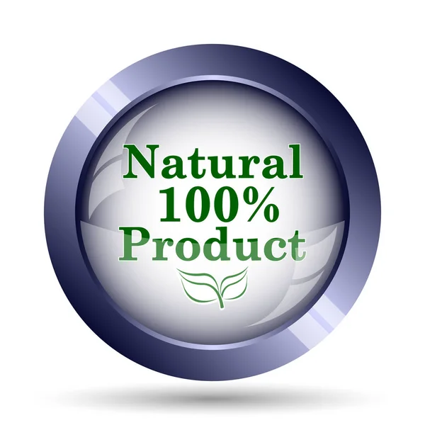 100 Percent Natural Product Icon Internet Button White Background — Stock Photo, Image